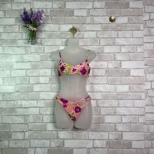 NWOT Victoria’s Secret Floral Pink Bikini Swimsuit